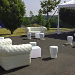 Pouf blanc location Angers