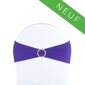 Nœud de chaise violet en lycra avec boucle argenté