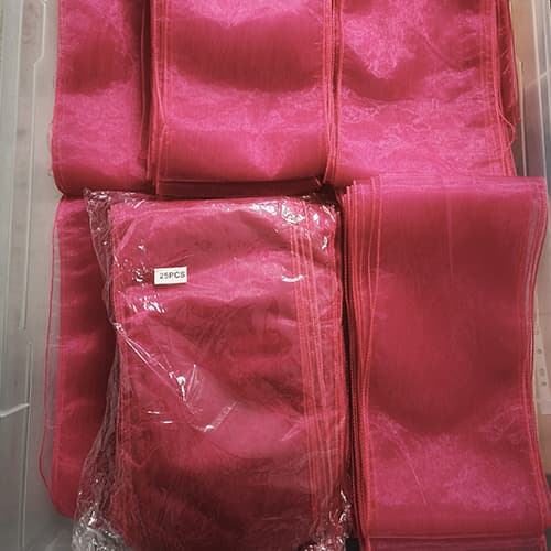 Lot de nœuds de chaise en organza rose